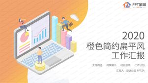 Pomarańczowy prosty szablon raportu z pracy w stylu ppt