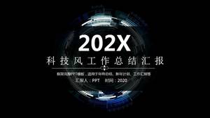 Teknologi ikon garis template ppt rasa yang kuat