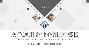 Template ppt presentasi perusahaan bisnis abu-abu