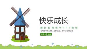 Kleines frisches und glückliches Wachstum Thema Bildung Unterricht ppt-Vorlage