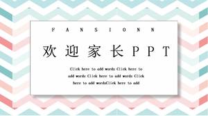 PPT-Vorlage für Elterntreffen mit roter und grüner Welle