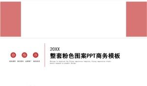 Eine Reihe von PPT-Geschäftsvorlagen mit rosa Mustern