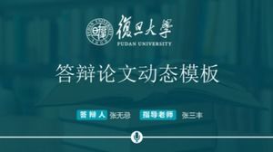 Șablon PPT concis și capabil verde închis pentru apărarea tezei