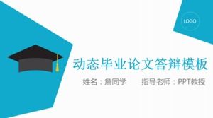 Șablon PPT de apărare a tezei de culoare pentru șapcă de doctor