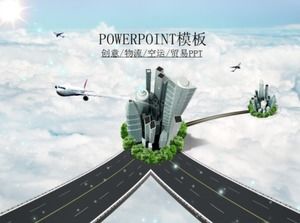 Modello PPT di trasporto aereo di logistica aeronautica creativa