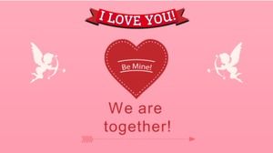 Modèle PPT de Tanabata rose romantique pour la Saint-Valentin