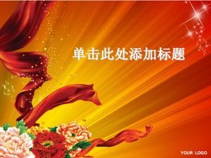 Kırmızı şenlikli atmosfer Bahar Şenliği PPT şablonu