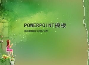 綠色清新溫馨情人節愛情PPT模板