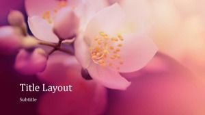 Beautiful flower stamen elegant general PPT template