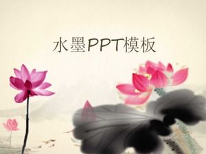 Ink lotus classical elegant PPT template