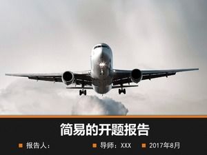 خلفية الطائرة بسيطة وخلاقة افتتاح تقرير قالب PPT