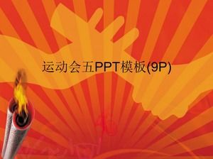 Modello PPT torcia sportiva tono rosso