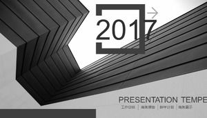 Modello PPT di riepilogo del lavoro stabile grigio