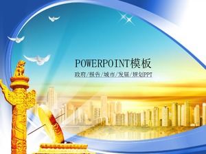 Niebieski i świeży szablon agencji rządowej PPT