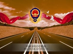 Plantilla PPT de desarrollo económico de construcción de carreteras de administración de carreteras