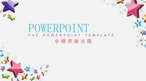 Modelo de PPT de estrelas de desenhos animados de anime de jardim de infância de cores criativas