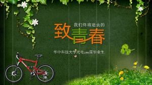 Modelo de PPT criativo de reunião com colega de classe Green vine