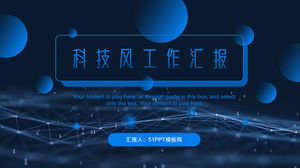 Template ppt laporan kerja angin teknologi geometri lingkaran gradien