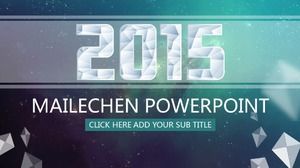 Template PPT bisnis inti es berlian biru es