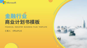 Modello ppt del business plan dell'industria finanziaria in stile geometrico dorato sfumato
