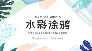 لوحة مائية على غرار الكتابة على الجدران ملخص عمل تقرير الأعمال العامة قالب باور بوينت