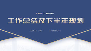 الراقية الذهب الأزرق نمط هندسي ملخص خطة عمل قالب باور بوينت