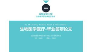 Açık mavi taze biyomedikal mezuniyet yanıtı PPT şablonu