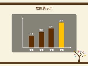 Árvore de desenho animado pequeno, fresco e elegante modelo de resposta PPT