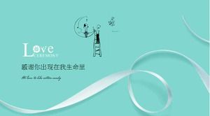 Романтическое маленькое свежее признание в любви свадебный шаблон PPT