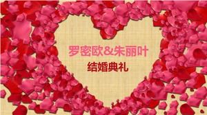 Kelopak mawar template PPT perayaan pernikahan yang indah romantis