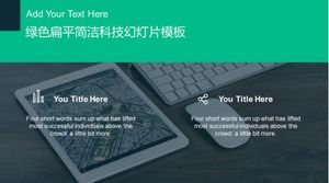 Template ppt teknologi sederhana datar hijau