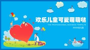 Cartoon niedliche süße Kinder Bildung PPT-Vorlage