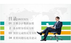 Plantilla PPT empresarial de informe de resumen de trabajo financiero simple