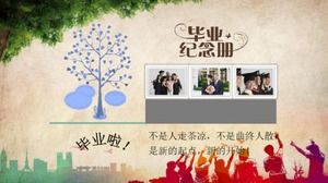 Brown retro creative graduation album ppt dynamic template