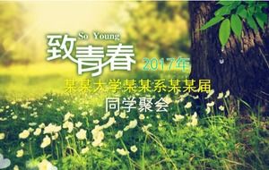 Green concise and youthful classmate gathering ppt template