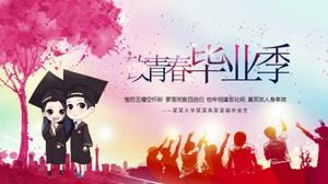 Schöne rosa romantische Abschlussalbum-Klassenkameradin, die elektronische Fotoalbum-ppt-Vorlage sammelt