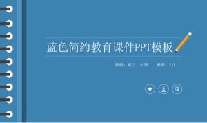 Modelo de ppt de material didático simples de moda azul