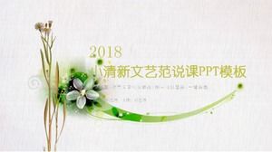 Maestra fan literaria simple y fresca habla sobre la plantilla PPT de la clase