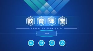 Modèle de ppt d'éducation simple d'atmosphère d'affaires bleue