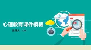 Modello ppt piatto conciso ed elegante per la salute mentale per studenti universitari