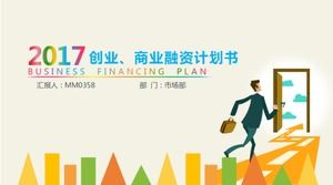 Kolorowe małe fvresh piękny praktyczny prosty szablon biznes plan ppt