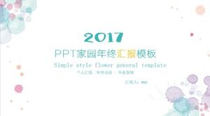 Modello di rapporto di lavoro di fine anno con spruzzi di colore macaron fresco piccolo