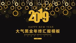 PPT-Vorlage für den Arbeitsbericht zum Jahresende in schlichter Atmosphäre im Schwarzgold-Stil