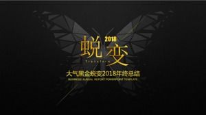 Modello PPT di riepilogo del lavoro di fine anno in stile oro nero semplice alla moda