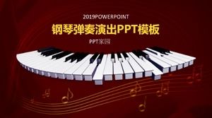 Template ppt pengajaran piano suasana indah berwarna coklat yang kreatif