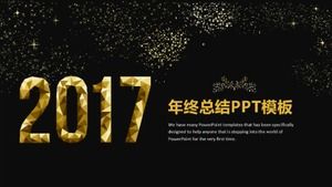 Șablon PPT de rezumat al lucrării de sfârșit de an în stil atmosferic de aur negru de vârf