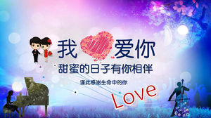 "Kocham cię" para szablon albumu fotograficznego PPT