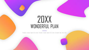 Modèle PPT de vent dégradé dynamique de couleur orange violet téléchargement gratuit