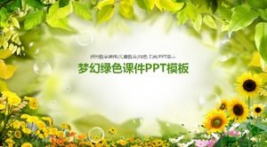 Exquisite dream green simple atmosphere courseware ppt template