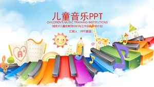 Modelo de estilo simples de desenho animado infantil bonito música ppt